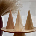 Ribbed Cone Soy Wax Candle: Minimalist Home Decor