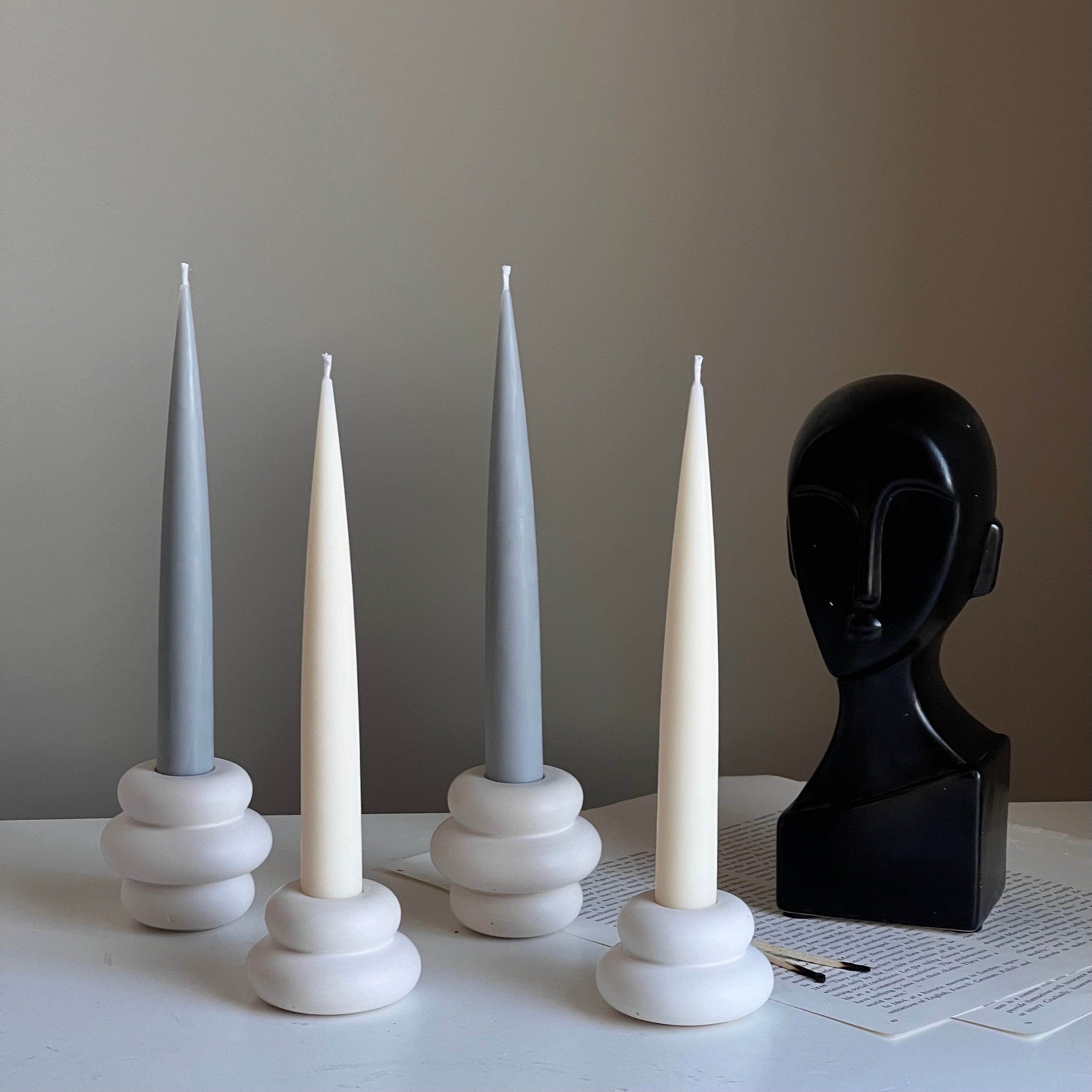 Donut Jesmonite Candlestick Holder: Minimalist Wedding Decor