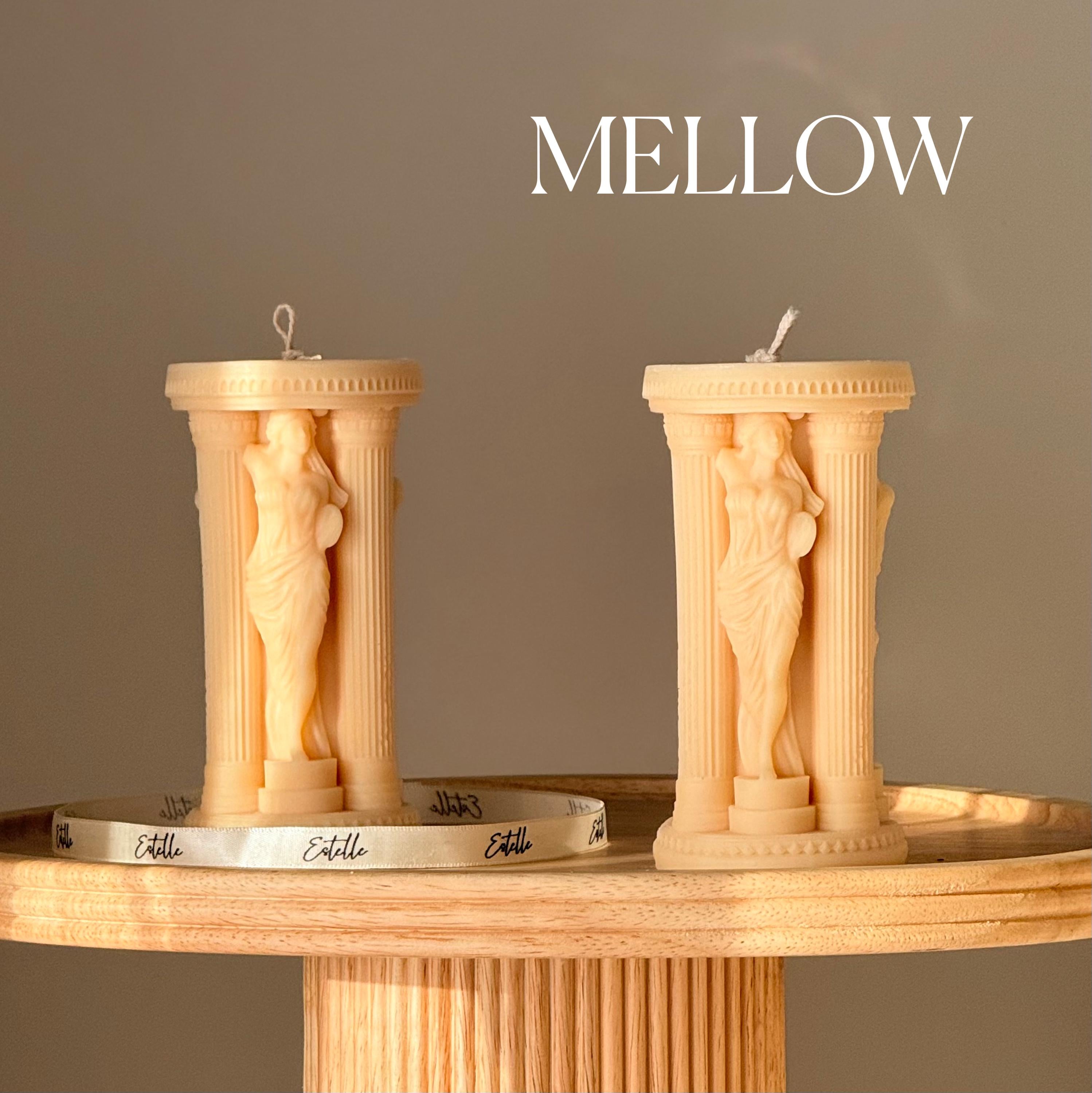 Caryatid Greek Column Soy Candle: Handmade Home Decor