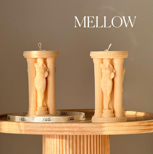 Caryatid Greek Column Soy Candle: Handmade Home Decor